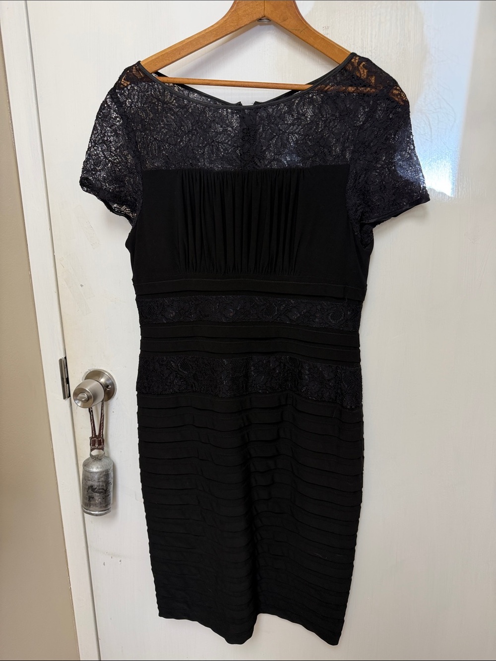 Calvin Klein Black Lace-Top Sheath Dress - Classic Women's Dress